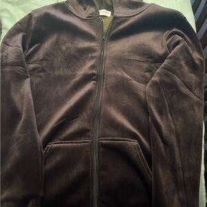 Brown velour jacket with joggers, 2XL fits like a XL